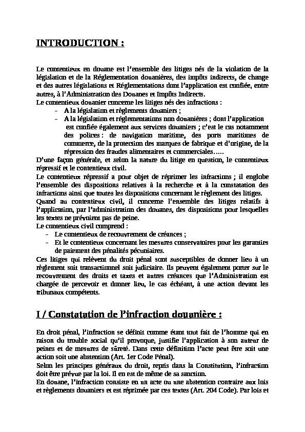 [PDF] I / Constatation de linfraction douanière - cloudfrontnet