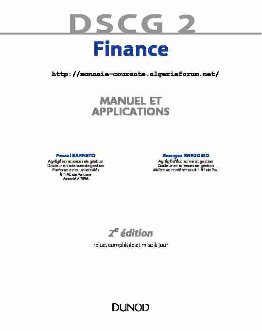 [PDF] DSCG 2 - Finance - 2e édition - Manuel et Applications