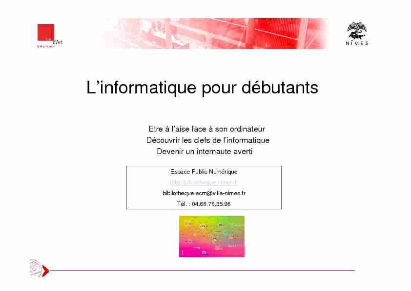 [PDF] Linformatique pour débutants - Ville de Nîmes