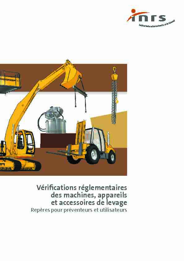 [PDF] Vérifications réglementaires des machines, appareils et  - INRS