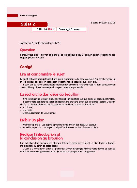 [PDF] Composition - Sujet gratuit : Internet, réseaux sociaux : des  - Vuibert