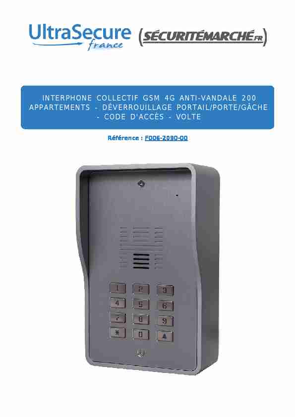 Interphone collectif GSM 4G anti-vandale 200 appartements