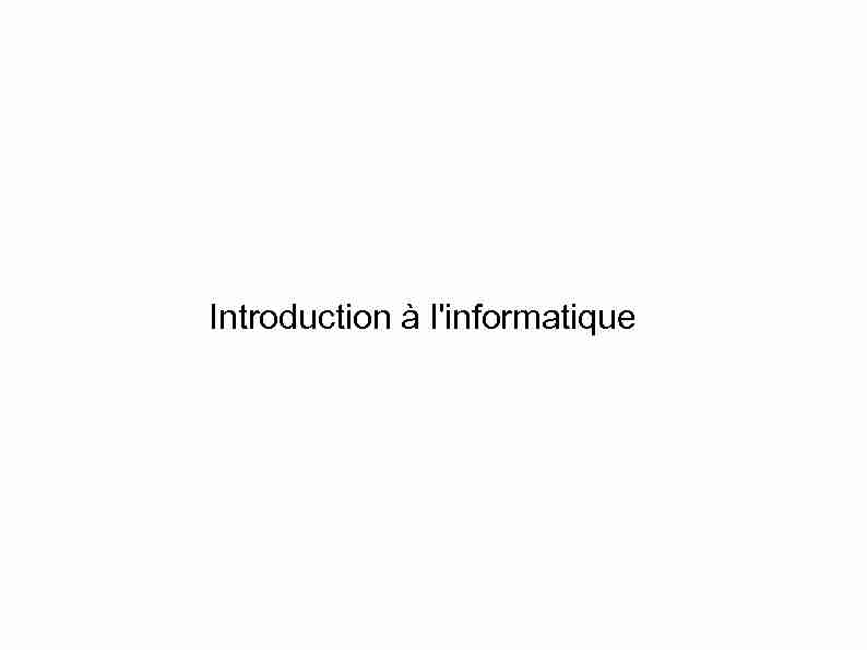 Introduction à linformatique