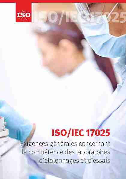 [PDF] ISO/IEC 17025 - Exigences générales concernant la compétence