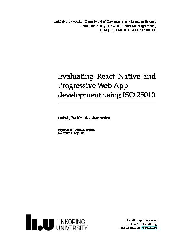 Evaluating React Native and Progressive Web App development
