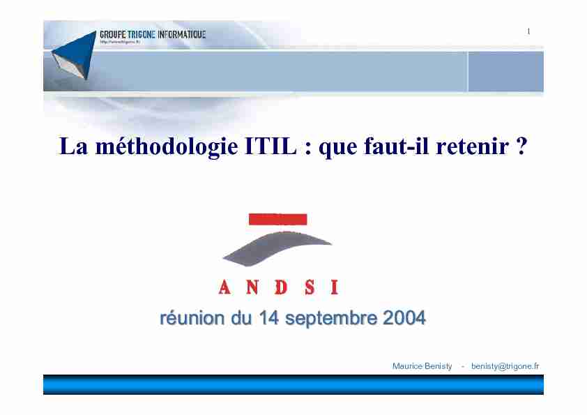 La méthodologie ITIL : que faut-il retenir - ANDSI