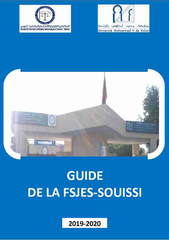 GUIDE DE LA FSJES-SOUISSI - Rabat