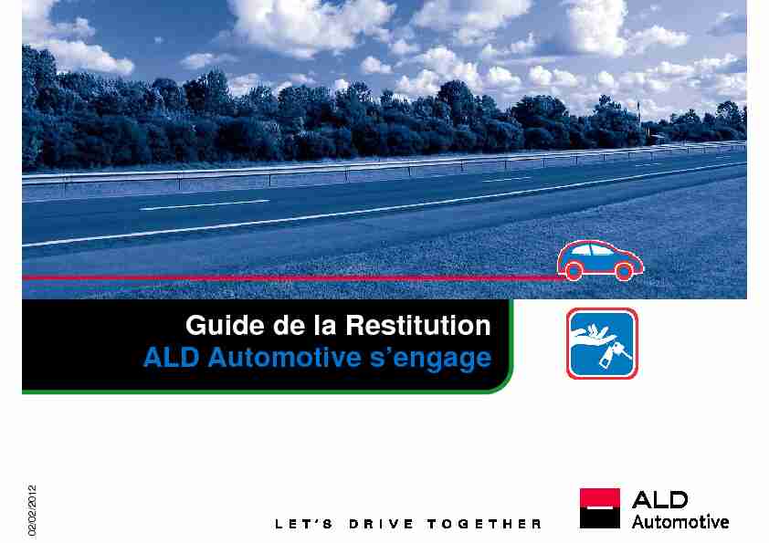 Guide de la Restitution - ALD Automotive sengage
