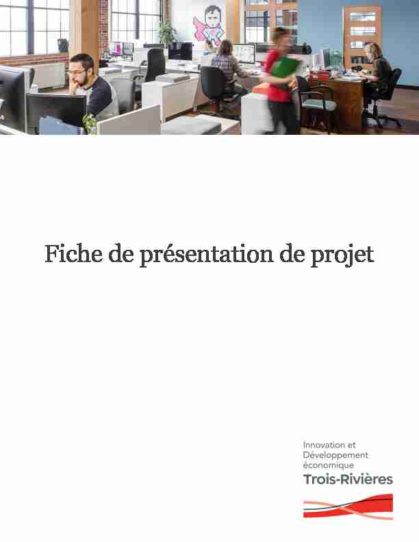 [PDF] Fiche de présentation de projet - MaRuche