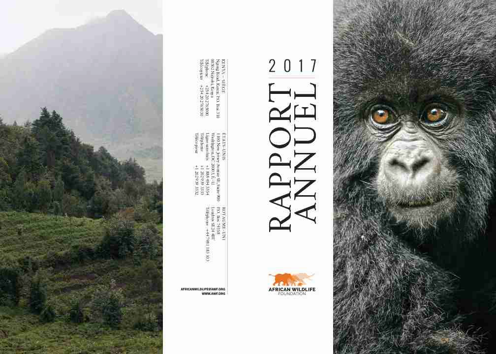 [PDF] RAP PO RT ANNUE L - African Wildlife Foundation