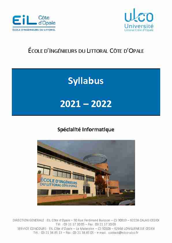 Syllabus 2021 – 2022
