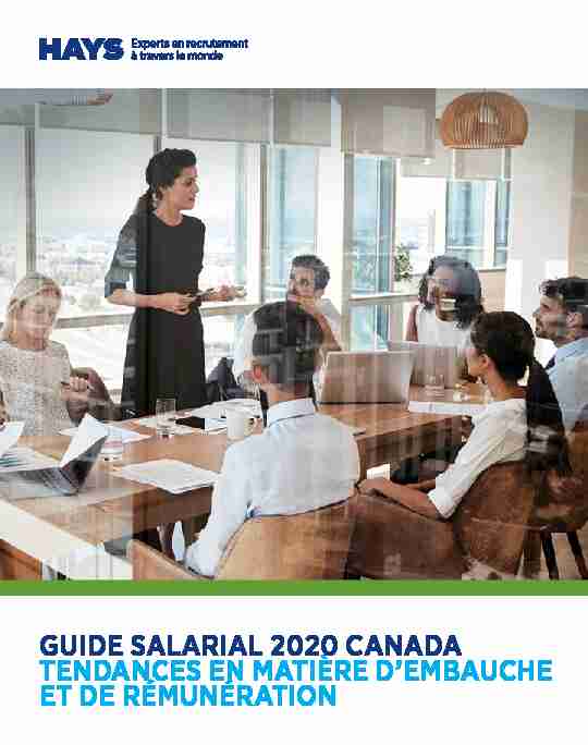 GUIDE SALARIAL 2020 CANADA TENDANCES EN MATIÈRE D