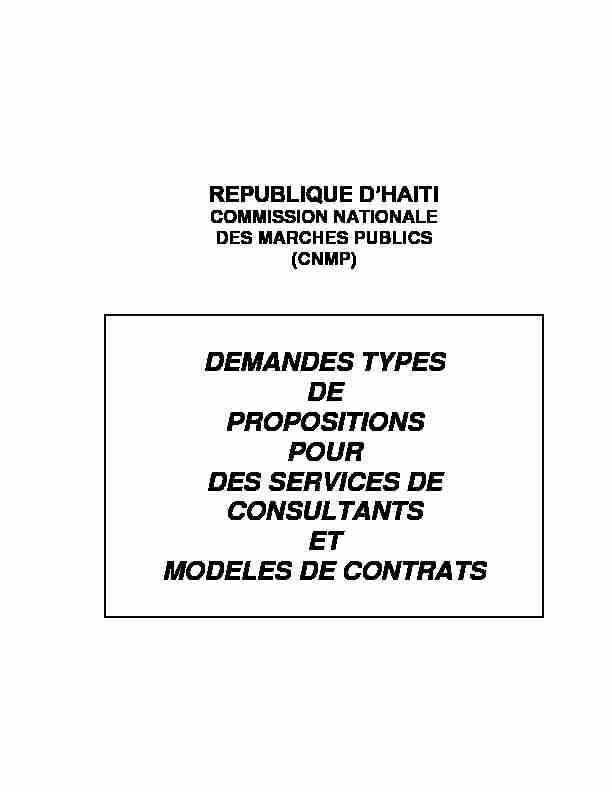[PDF] DEMANDES TYPES DE PROPOSITIONS POUR DES SERVICES