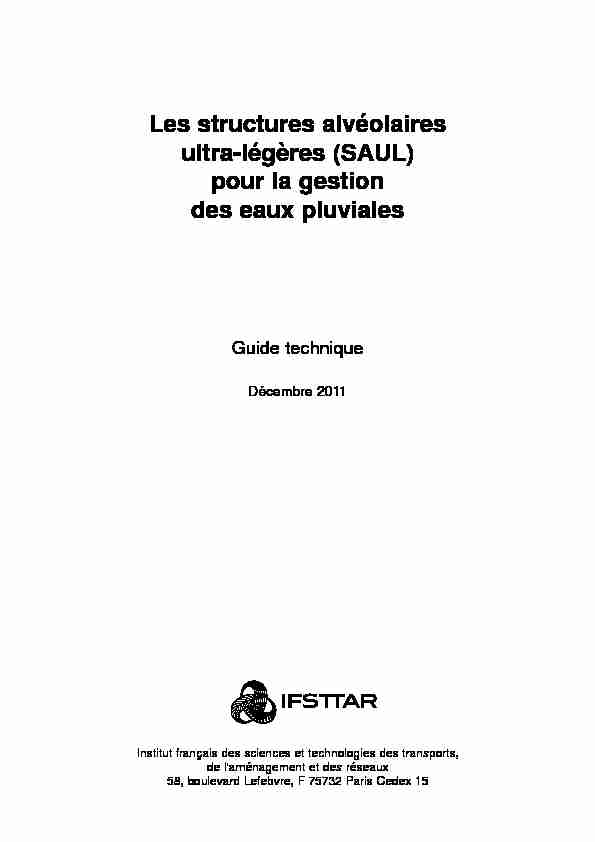 Les structures alvéolaires ultra-légères (SAUL) pour la gestion des