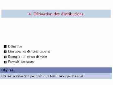 4. Dérivation des distributions