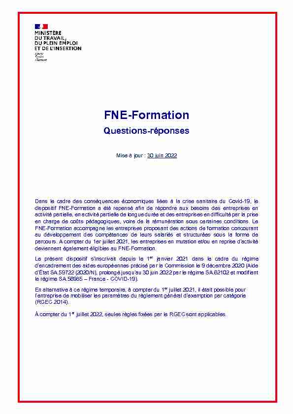 FNE-Formation - Questions-réponses