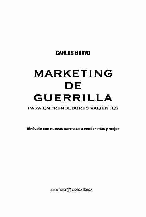 CARLOS BRAVO marketing de guerrilla - La Esfera de los Libros