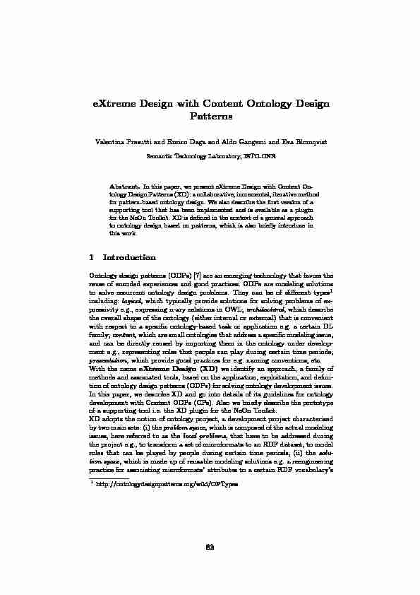 eXtreme Design with Content Ontology Design Patterns