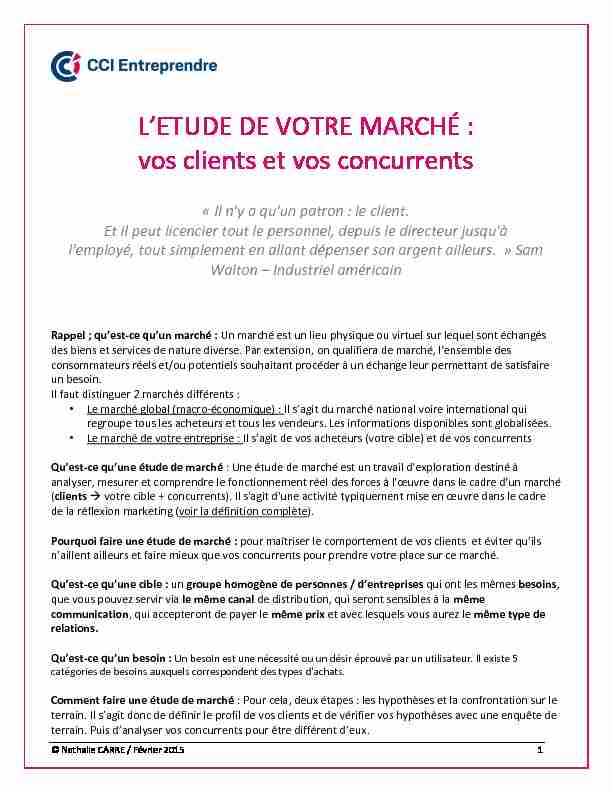 [PDF] LETUDE DE VOTRE MARCHÉ : vos clients et vos  - My Dauphine
