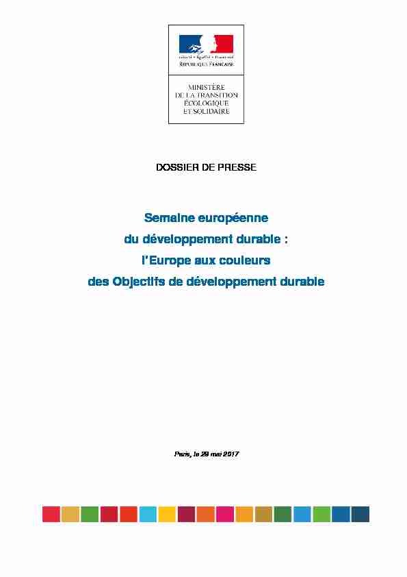 [PDF] Semaine européenne du développement durable - Ministère de la
