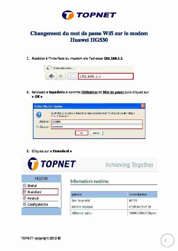 [PDF] Changement du mot de passe WIFI - TOPNET