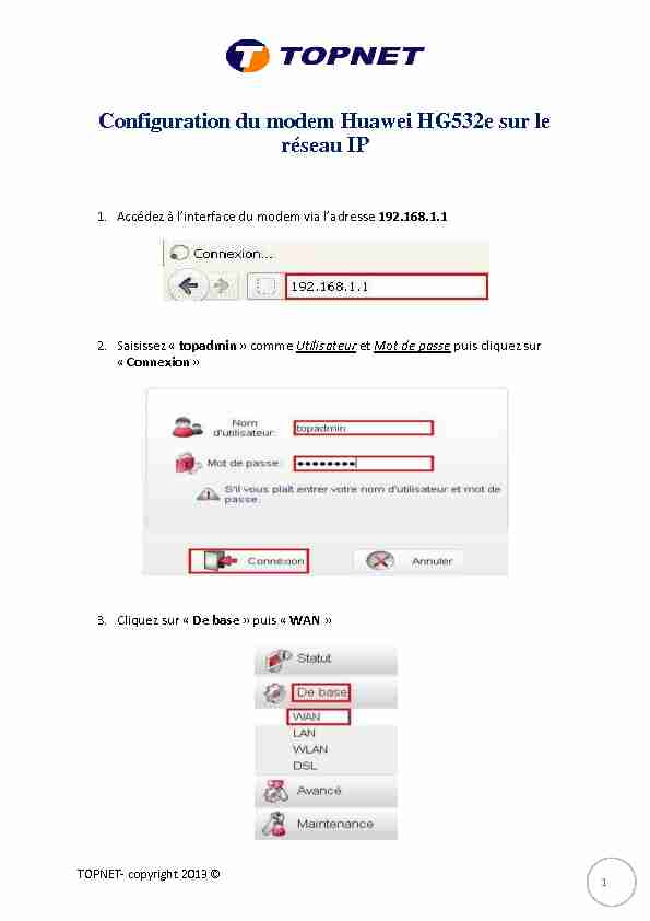 [PDF] Configuration du modem Huawei HG532e sur le réseau IP - TOPNET