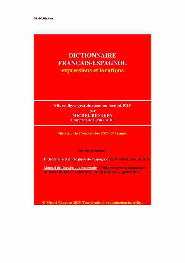 Dictionnaire français-espagnol des expressions et locutions