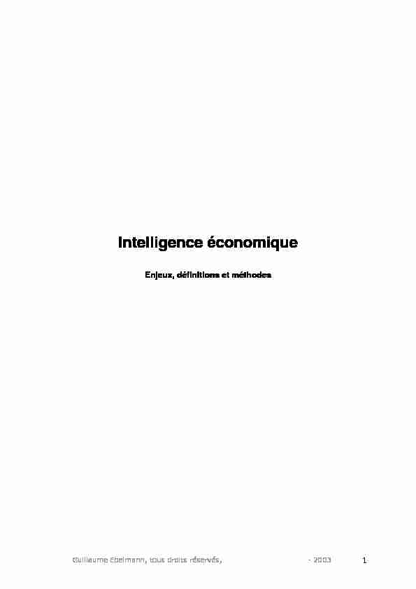 [PDF] Intelligence économique - Veillema