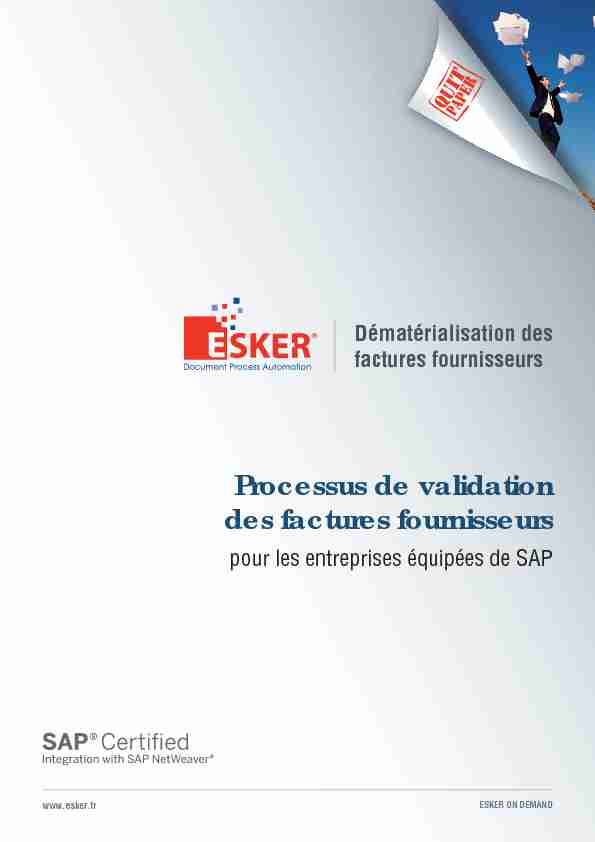 [PDF] Processus de validation des factures fournisseurs - Esker