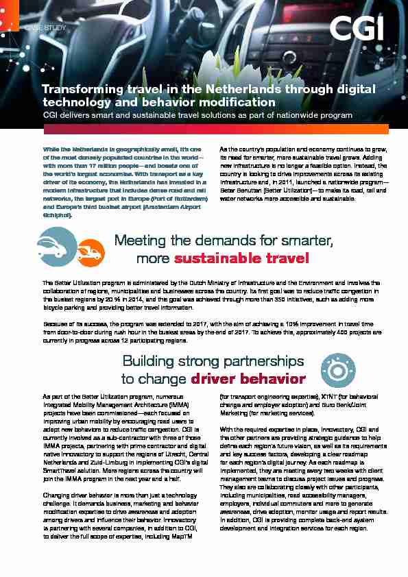 Meeting the demands for smarter more sustainable travel Building