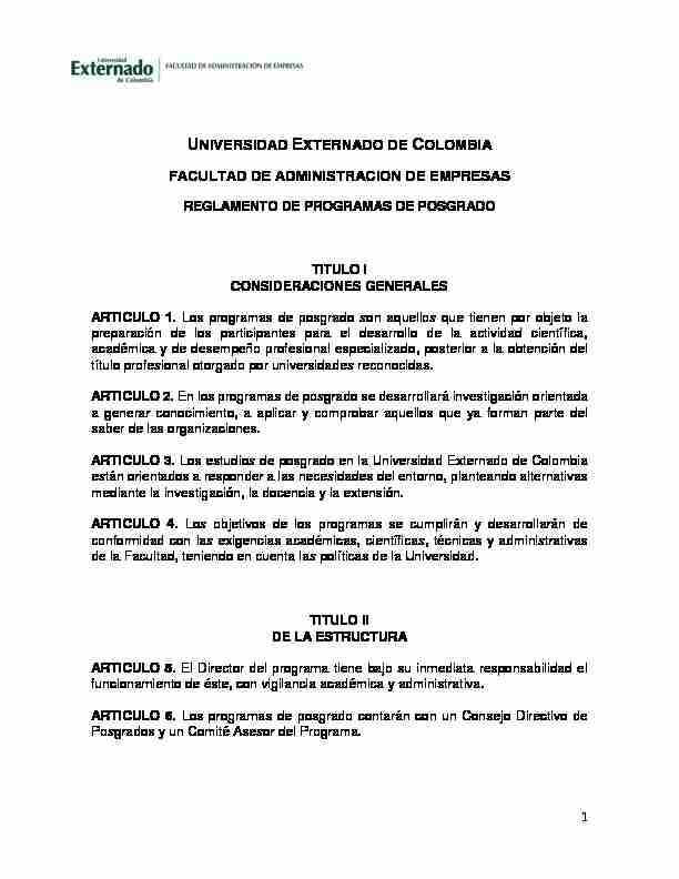 [PDF] Reglamento - Universidad Externado de Colombia
