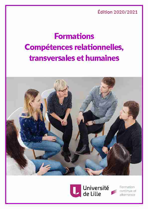 Formations Compétences relationnelles transversales et humaines