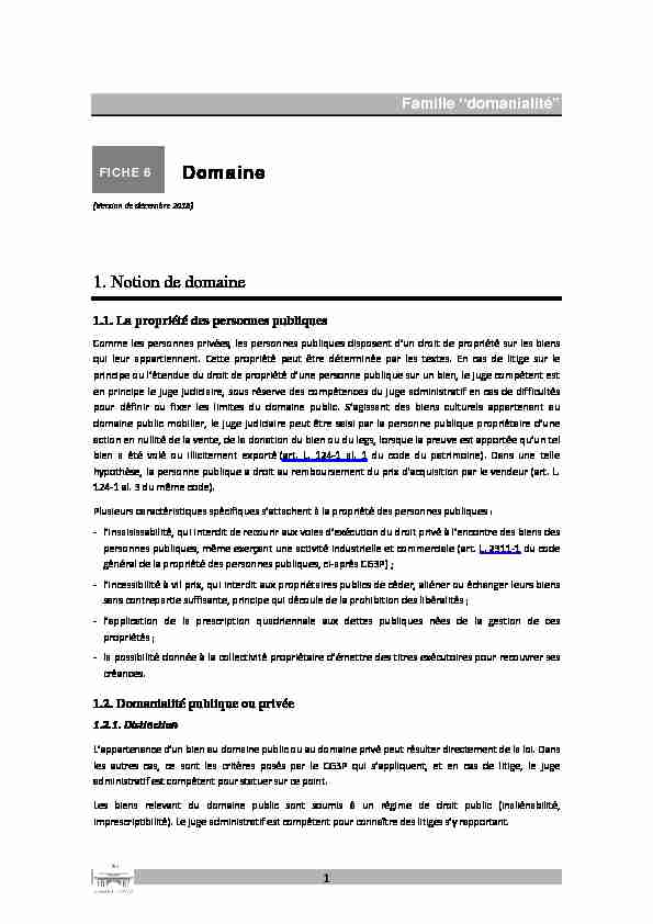 [PDF] Domaine 1 Notion de domaine - Conseil dÉtat