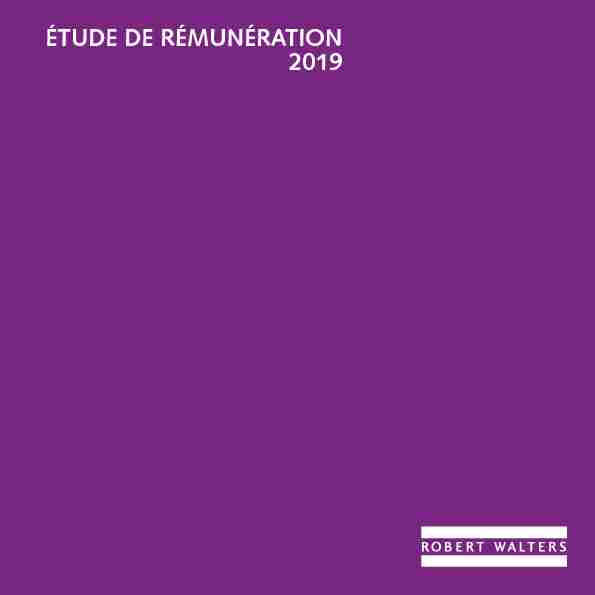 ÉTUDE DE RÉMUNÉRATION 2019 - Paris