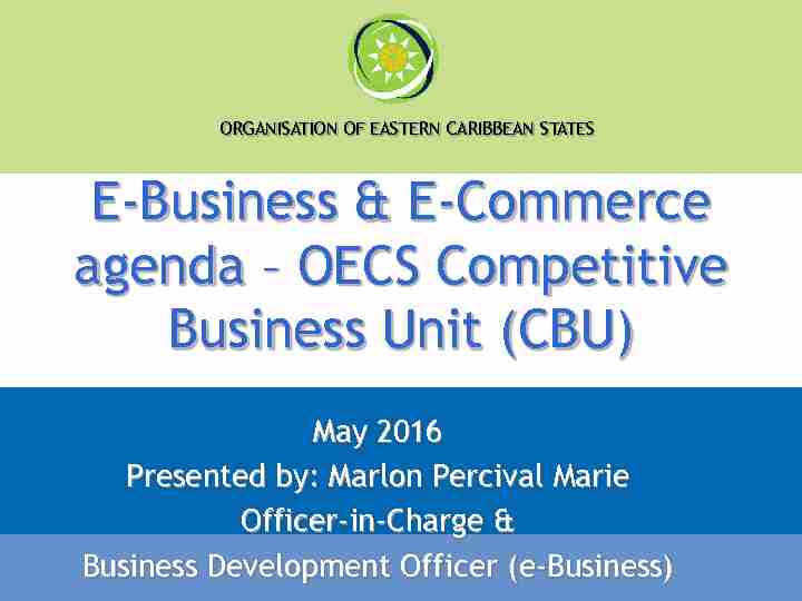 E-Business & E-Commerce agenda – OECS Competitive Business
