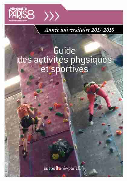 Guide des activités physiques et sportives - Université Paris 8