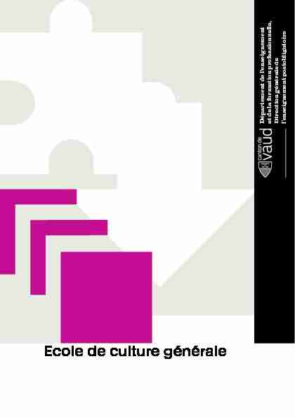 [PDF] Ecole de culture générale - Canton de Vaud