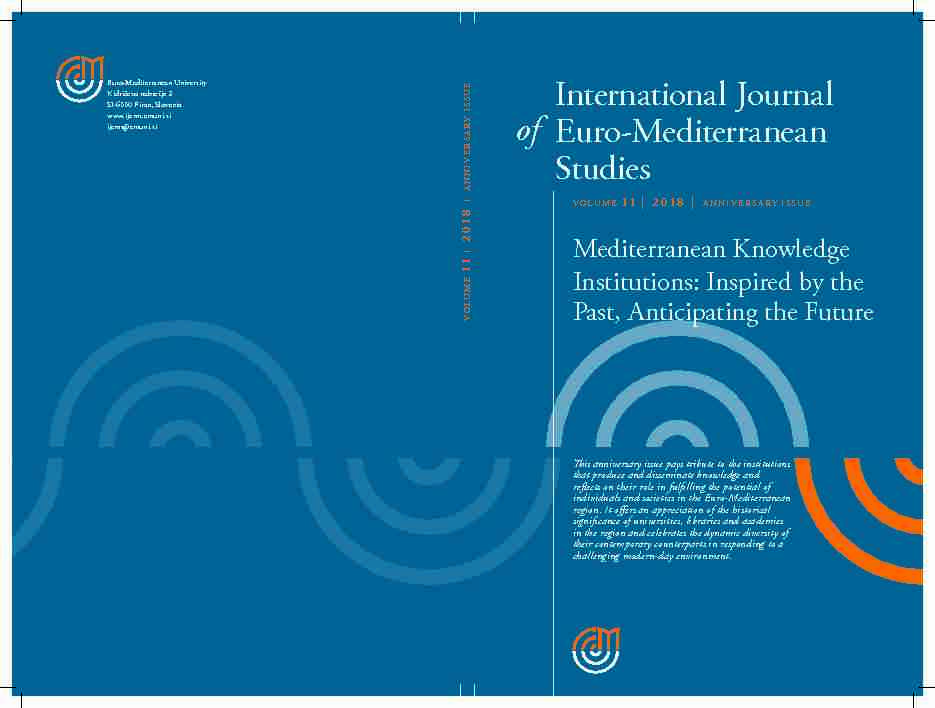 of International Journal Euro-Mediterranean Studies
