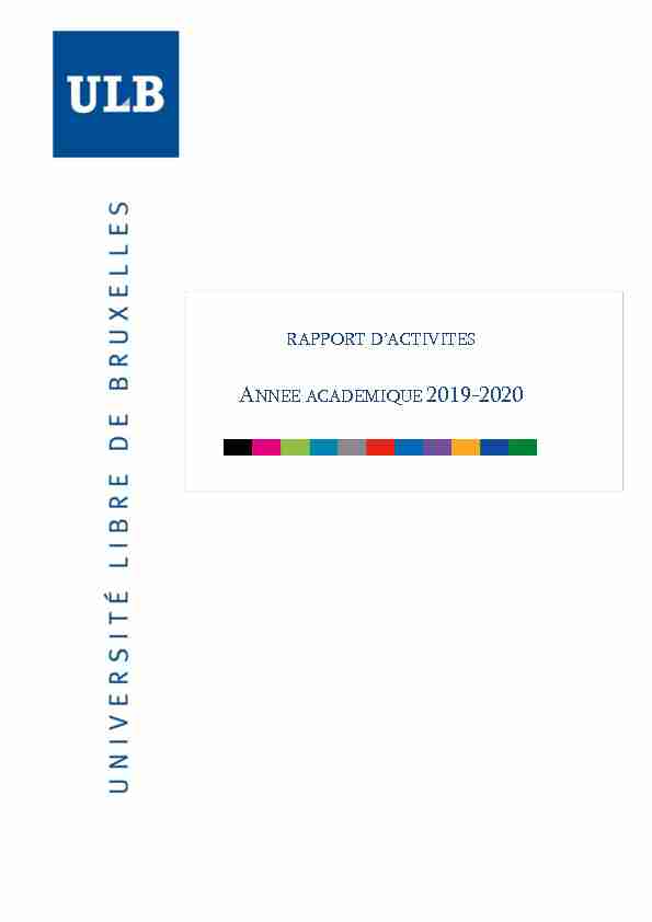 RAPPORT DACTIVITES ANNEE ACADEMIQUE 2019-2020