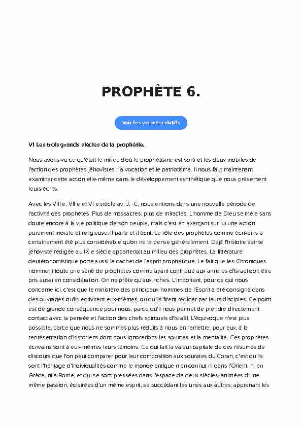 PROPHÈTE 6.