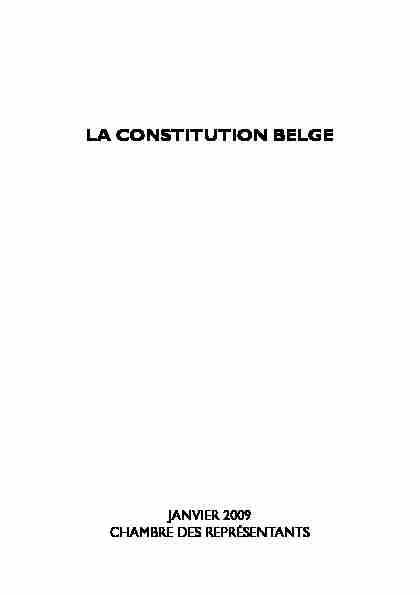 LA CONSTITUTION BELGE