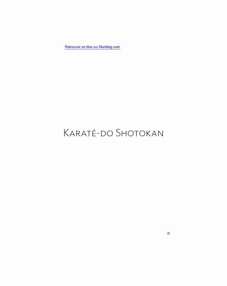 [PDF] Kihon de Base Karate-do Shotokan - Numilog