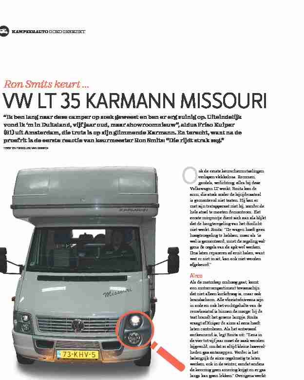 [PDF] VW LT 35 KARMANN MISSOURI - Smits Campertechniek