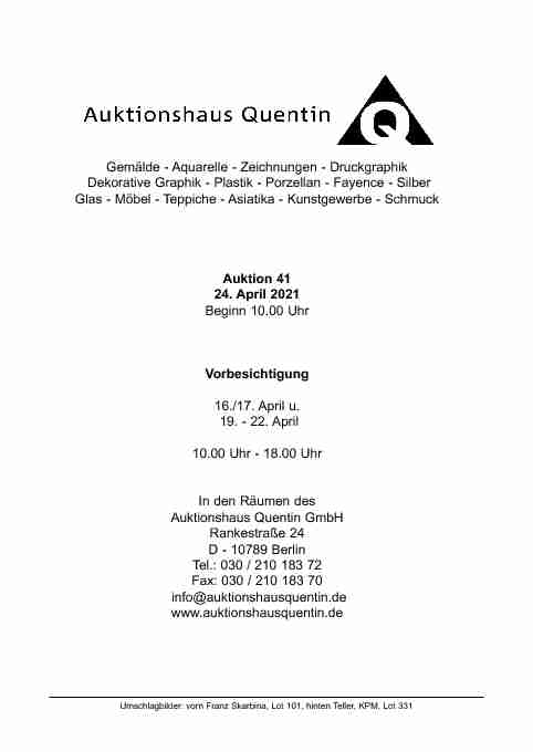 [PDF] Auktion 41 Kunst & Antiquitäten 24 April 2021 - Auktionshaus Quentin
