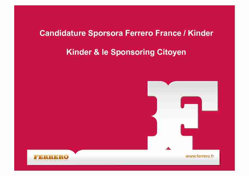 [PDF] Candidature Sporsora Ferrero France / Kinder  - Lionel Maltese