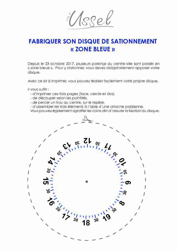 [PDF] FABRIQUER SON DISQUE DE SATIONNEMENT « ZONE BLEUE »