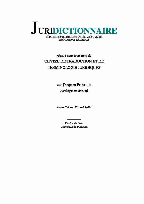 [PDF] JURIDICTIONNAIRE - CTTJ