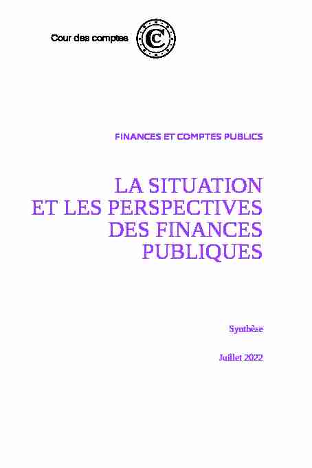 Rapport La situation et les perspectives des finances publiques
