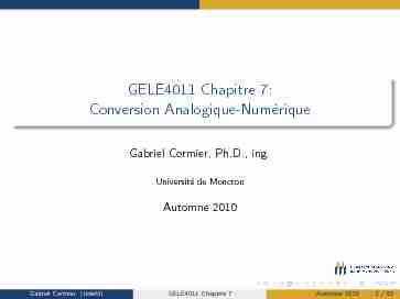 GELE4011 Chapitre 7: Conversion Analogique-Numérique