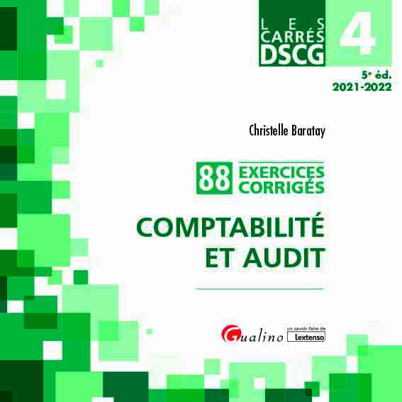 DSCG 4 - 88 Exercices corrigés Comptabilité et Audit